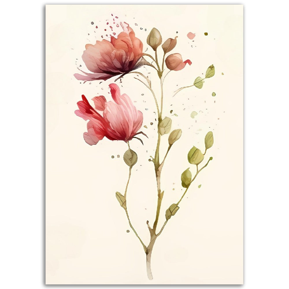 Illustration de Fleurs vintage -  Plante ancienne - Botanic - Toute en couleurs  - Poster - Affiche