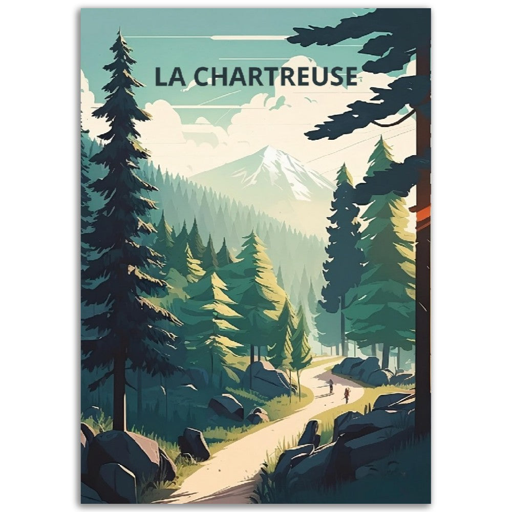 Affiche La Chartreuse - Montagne - Grenoble - Sapin - France - Poster - Illustration