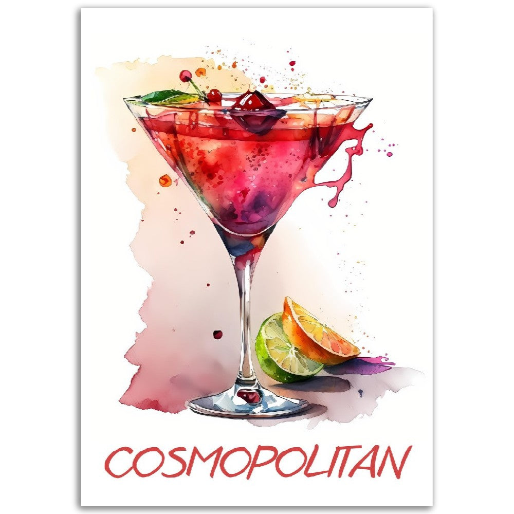 Affiche Cosmopolitan Cocktail - Toute en couleurs  - Poster - Illustration