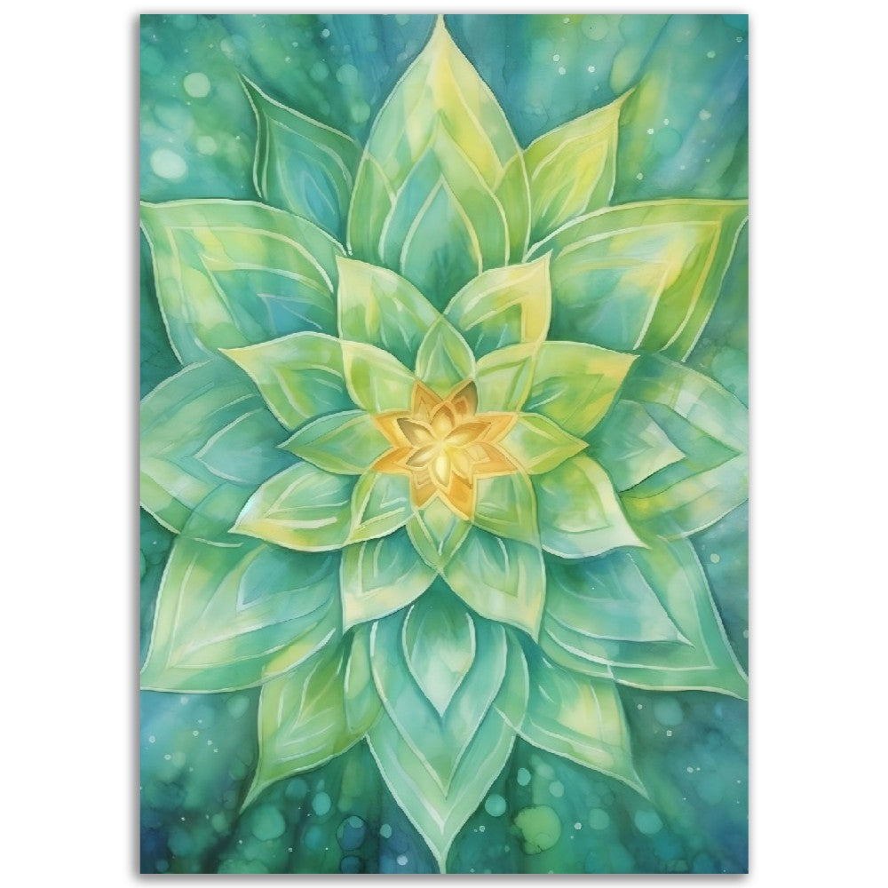 Green Heart Chakra Poster | Spiritual Manifestation Chakras Mantras | Kundalini Yoga Wall Art | Chakra Collection 4/7