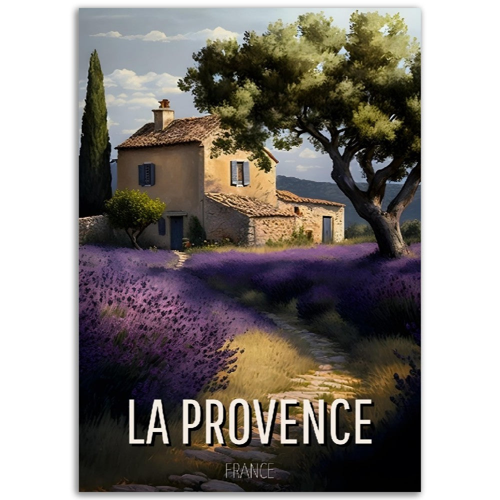 Affiche Provence - La Lavande - France - Poster - Illustration - Série "La Provence"