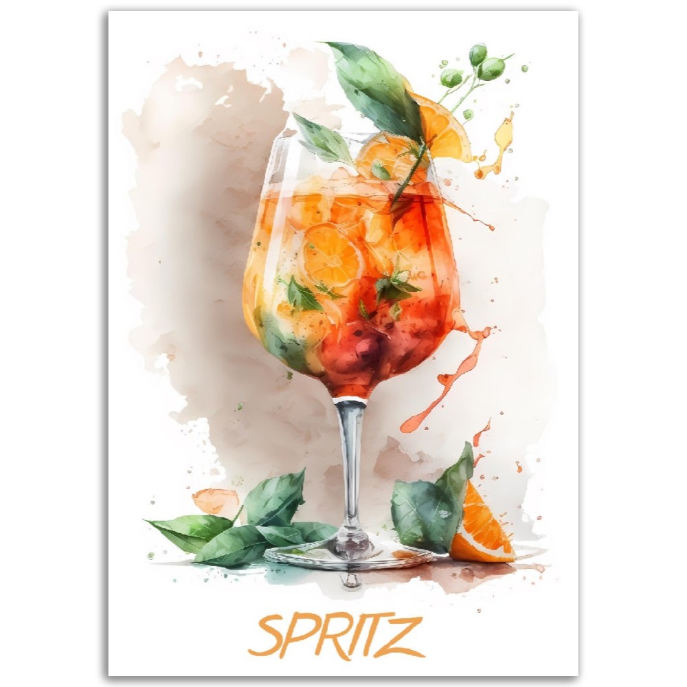 Affiche Spritz Cocktail - Toute en couleurs  - Poster - Illustration