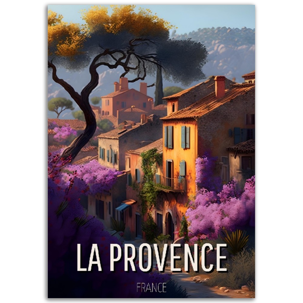 Affiche Provence - La Lavande - France - Poster - Illustration - Série "La Provence"