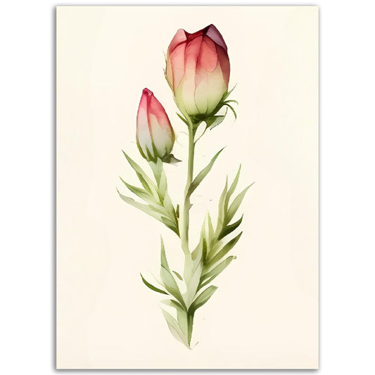 Illustration de Fleurs vintage -  Plante ancienne - Botanic - Toute en couleurs  - Poster - Affiche