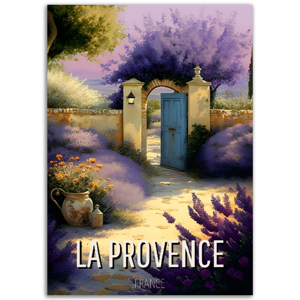 Affiche Le portail Provence - La Lavande - France - Poster - Illustration - Série "La Provence"