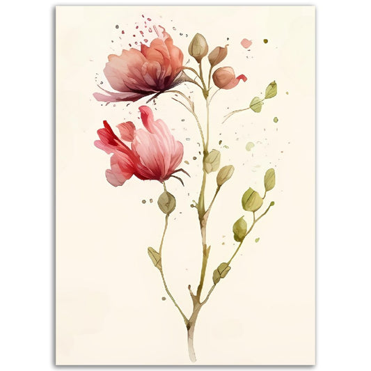 Illustration de Fleurs vintage -  Plante ancienne - Botanic - Toute en couleurs  - Poster - Affiche